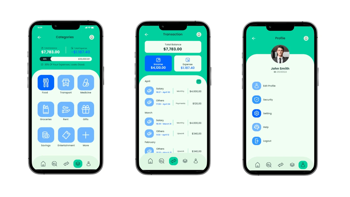 Finance Manager mobile app for personal finance tracking